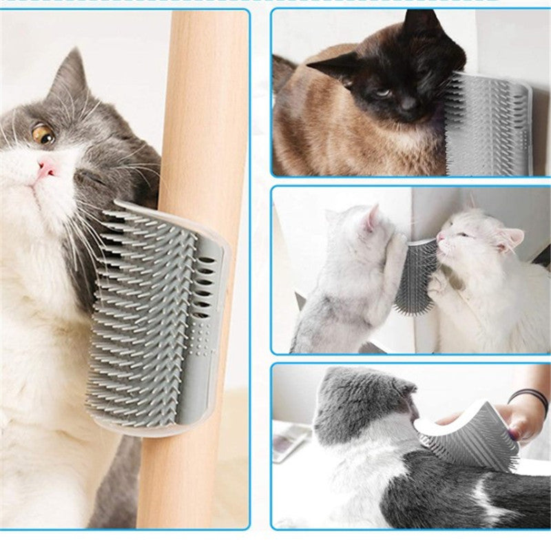Brosse d'Angle Auto Toilettage pour Chat - Masseur et Griffoir