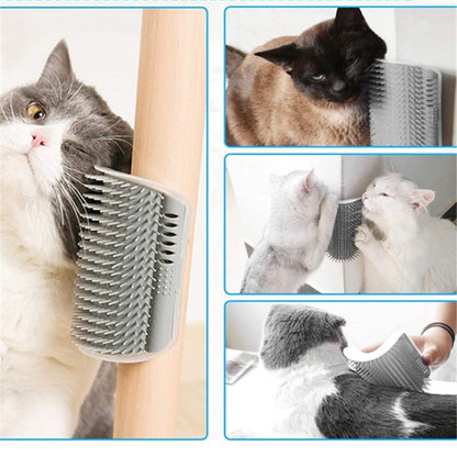 Brosse d'Angle Auto Toilettage pour Chat - Masseur et Griffoir