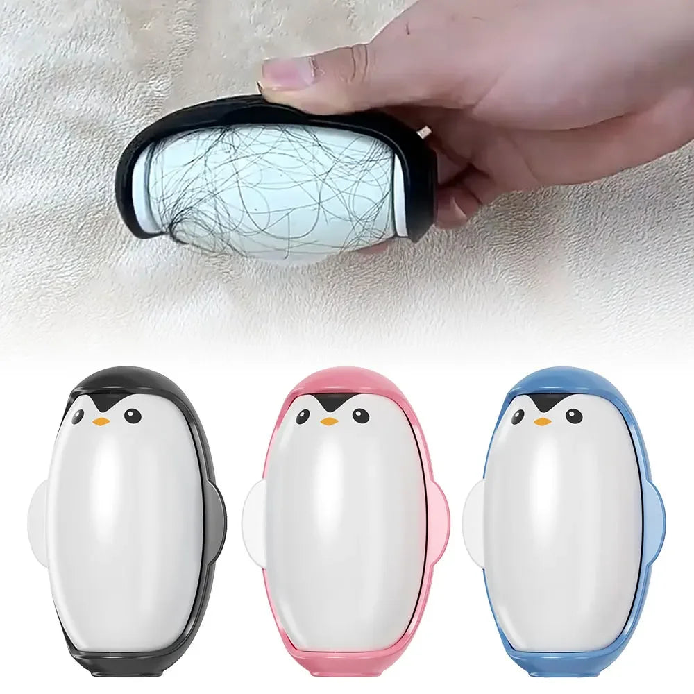 Rouleau Anti-Peluche Maniable en Forme de Manchot - Lavable et Réutilisable