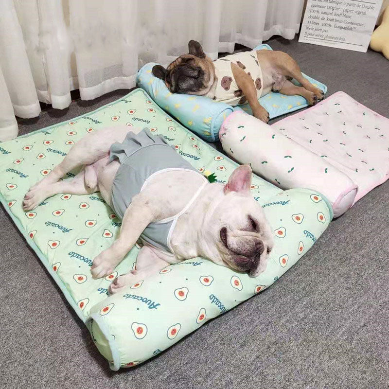 Tapis Fraîcheur en Soie de Glace pour Animaux - Design Fruit